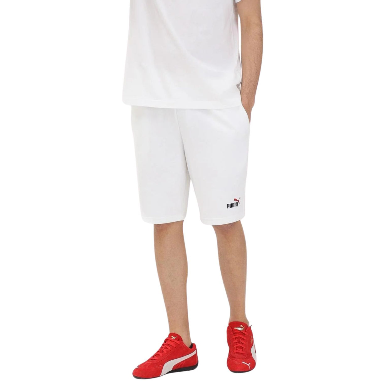 PANTALONCINO PUMA 684715 52 ESSENTRIALS COTONE BIANCO