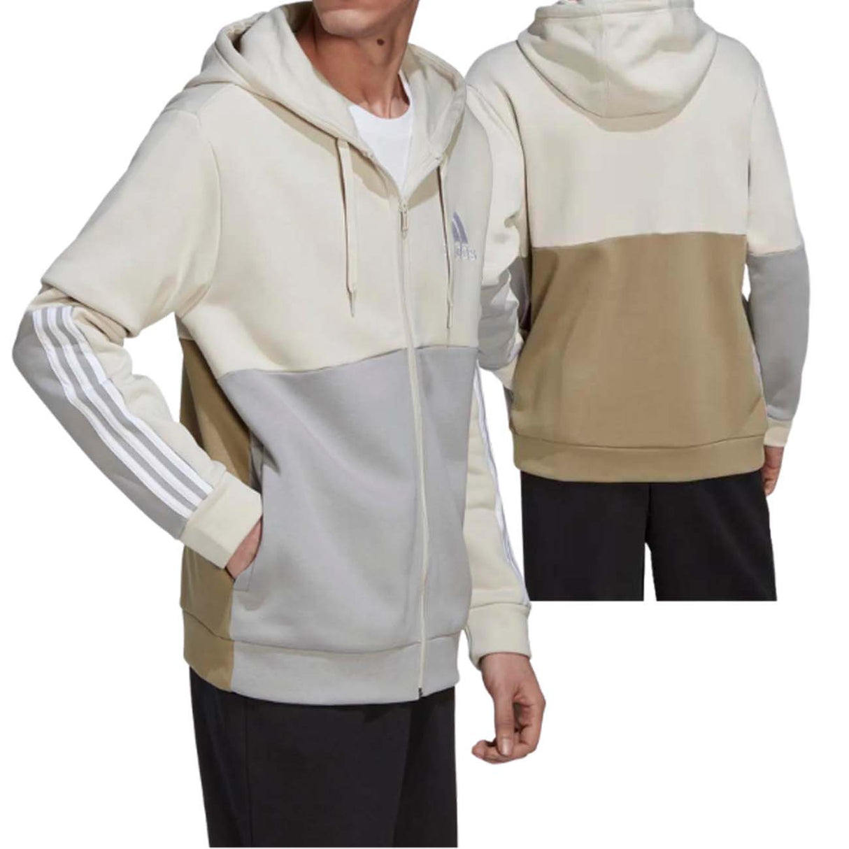SWEAT-SHIRT EN COTON POLAIRE À BLOCS DE COULEURS ADIDAS HK2889 ESSENTIALS