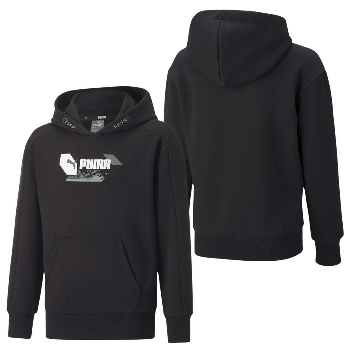 FELPA RAGAZZI PUMA 670105 01 ALPHA COTONE FELPATO NERO