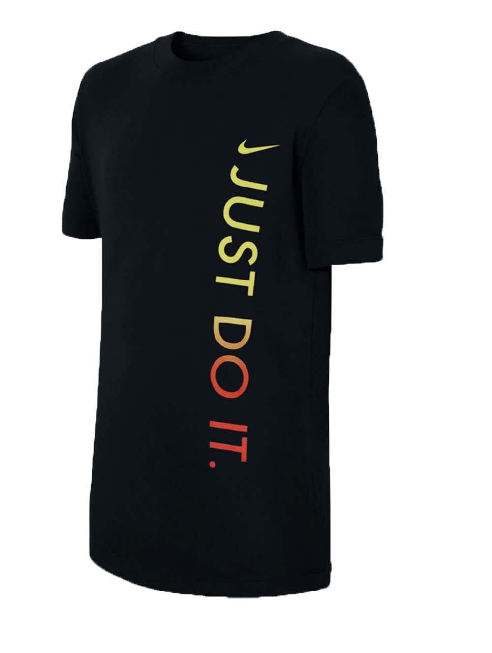 T-SHIRT RAGAZZI NIKE CU4571 COTONE NERO BIANCO BLU