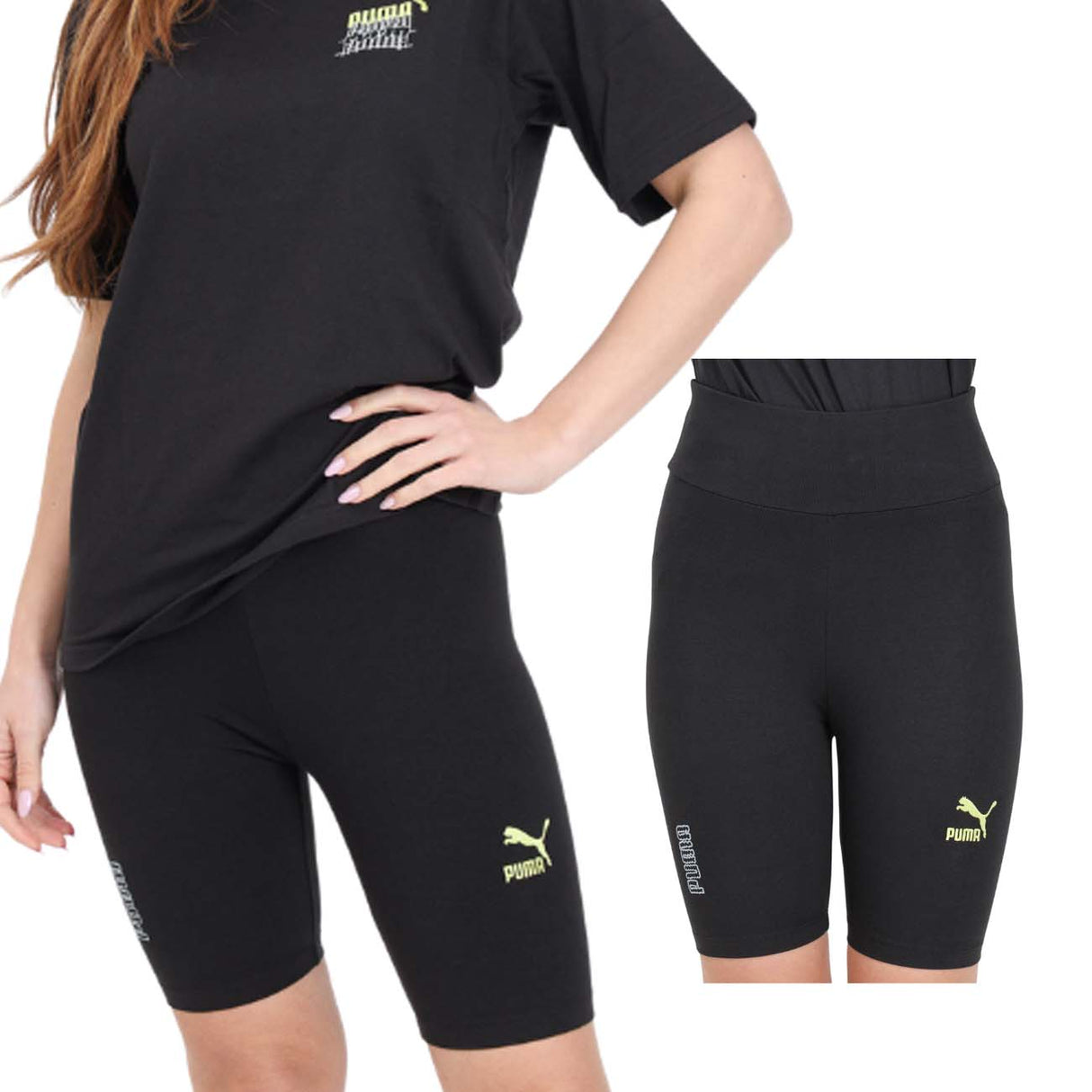 PANTALONCINO DONNA PUMA 624974 01 ADEREENTI COTONE NERO