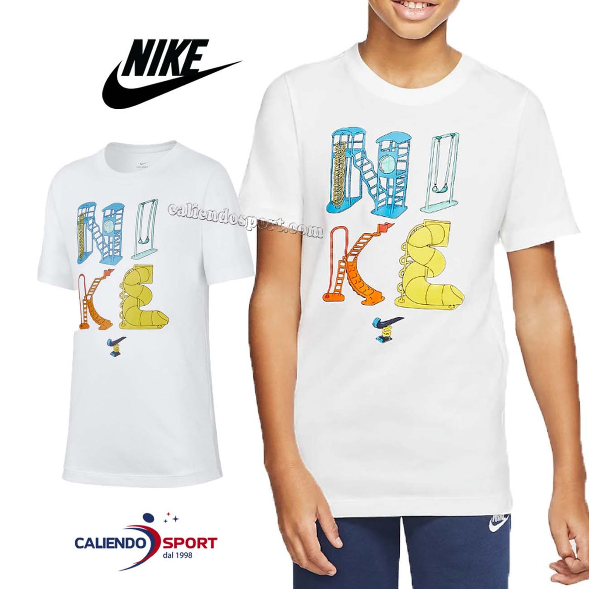 T-SHIRT NIKE POUR GARÇONS CT2783 10 BLANC EN COTON