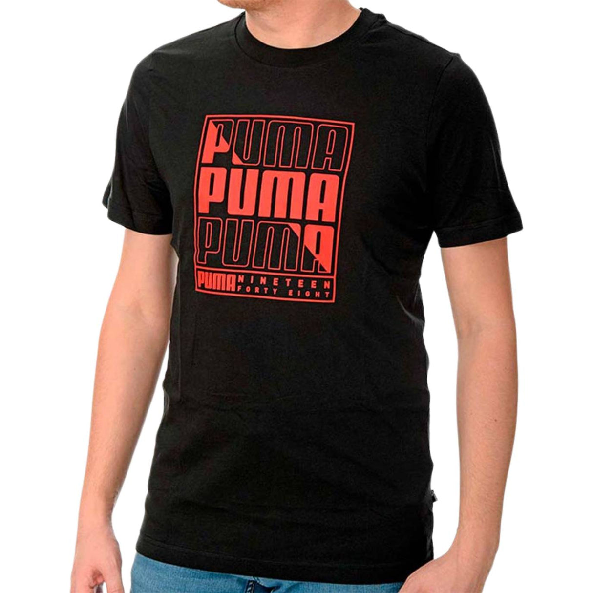 T-SHIRT PUMA 680172 01 GRAFHIC SUMMER NERO COTONE