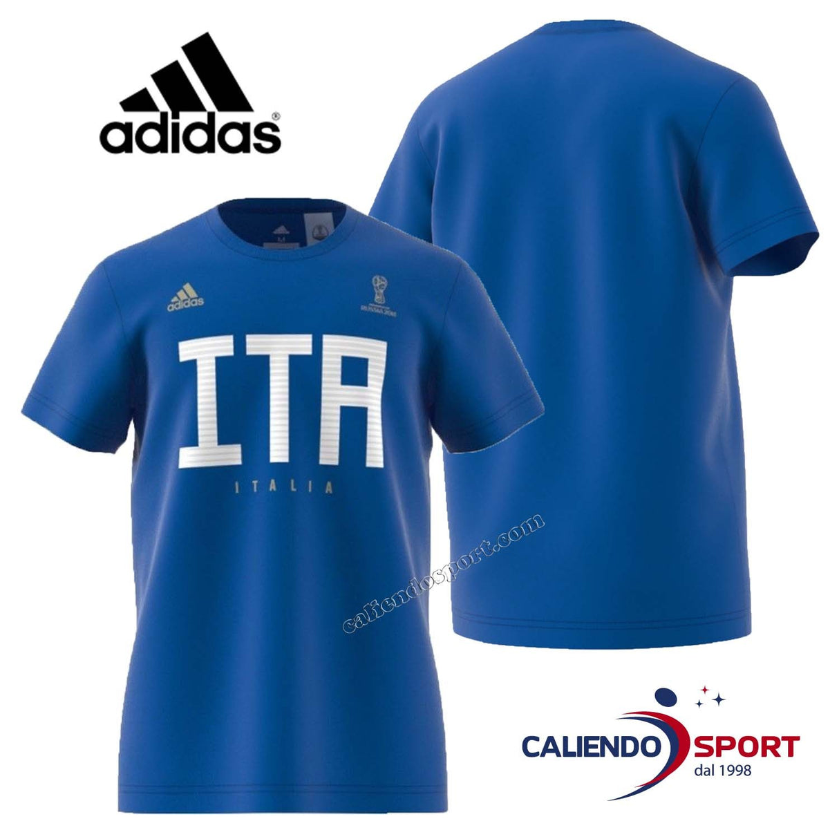 T-SHIRT ITALY MEN COTTON ADIDAS CW1987 FIFA WORLD CUP 2018 SHIRT