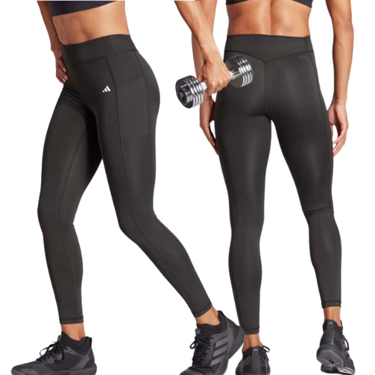 LEGGINGS ADIDAS IQ2689 7/8 OPTIME SPORT POUR FEMMES NOIR