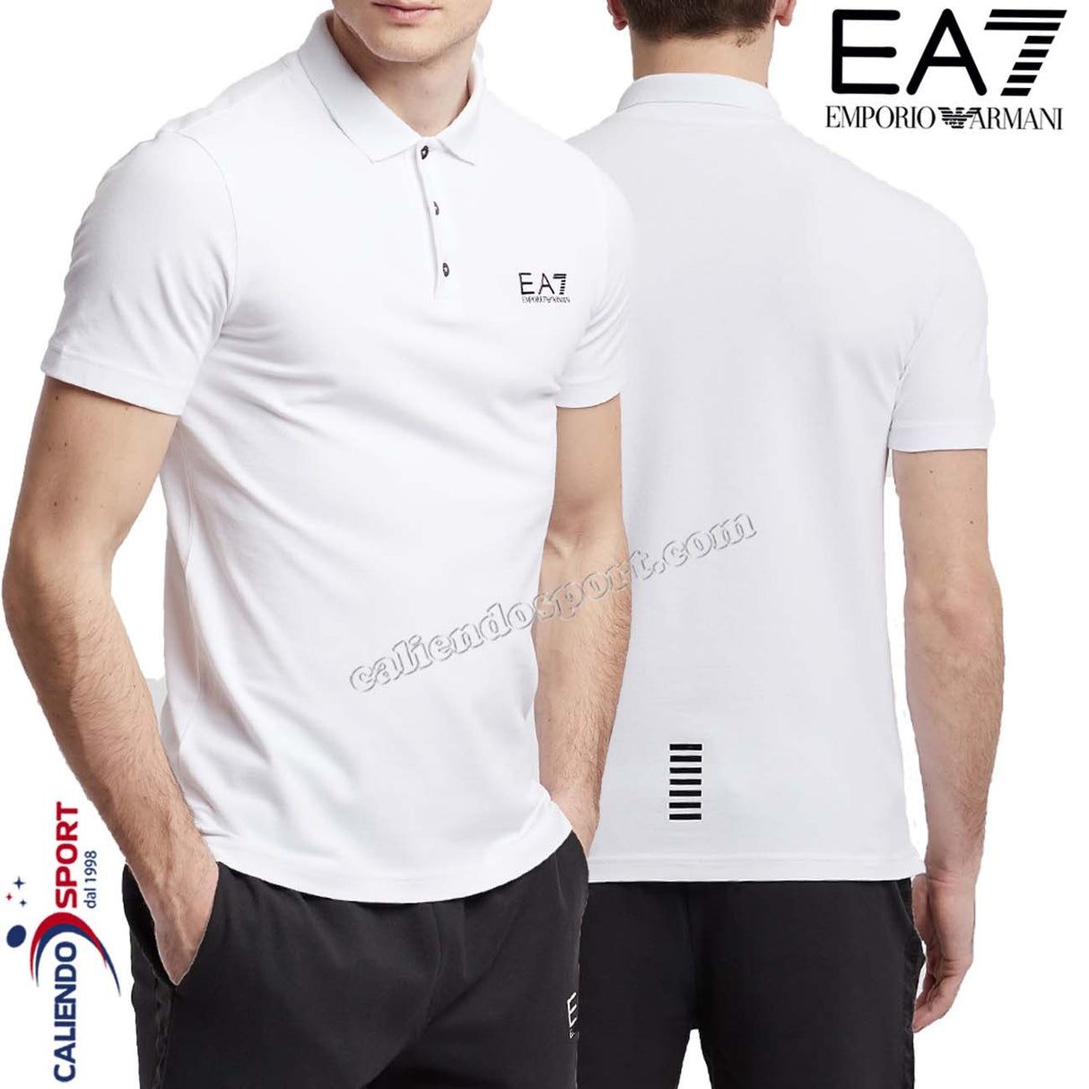 POLO EMPORIO ARMANI 3GPF52 PJ04Z HOMME BLANC PIQUÉ