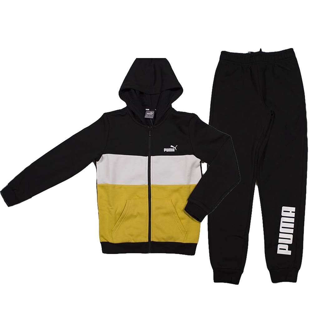 TUTA RAGAZZI PUMA 847604 COLORBLOCK COTONE FELPATO