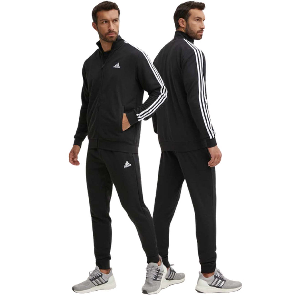TUTA ADIDAS IC6766 ESSENTIALS NERO COTONE GARZATO