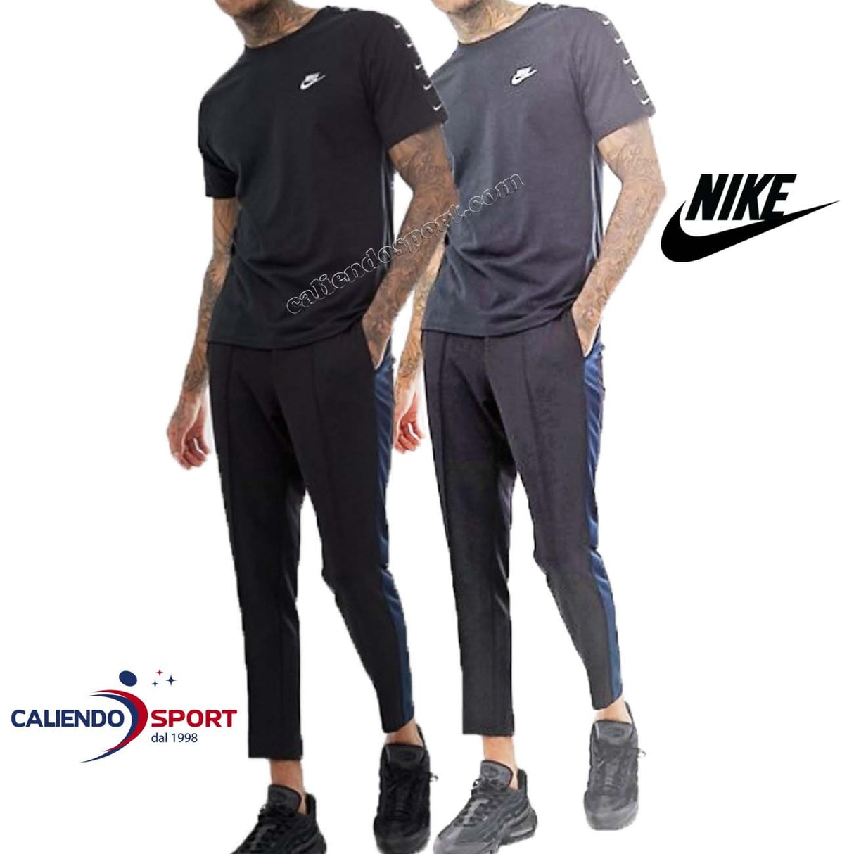 T-SHIRT NIKE POUR HOMMES BQ0024 COTON SPORT POUR HOMMES BLEU NOIR