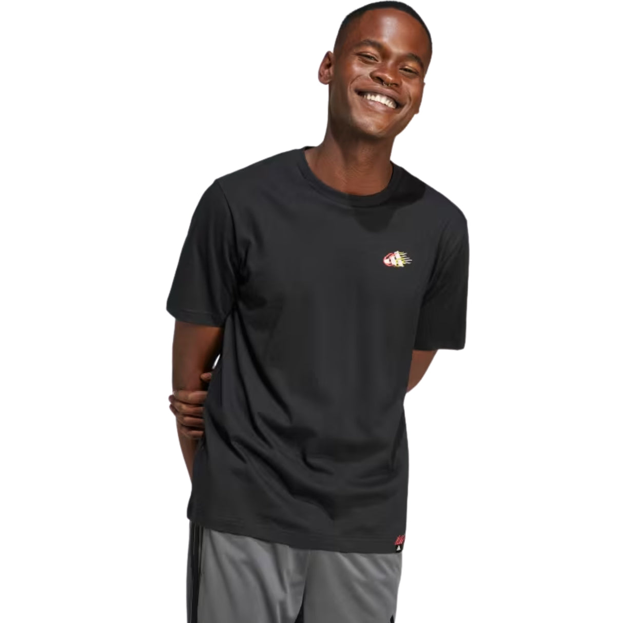 T-SHIRT ADIDAS JJ3979 GRAFICA LOUNGE MINI NERO