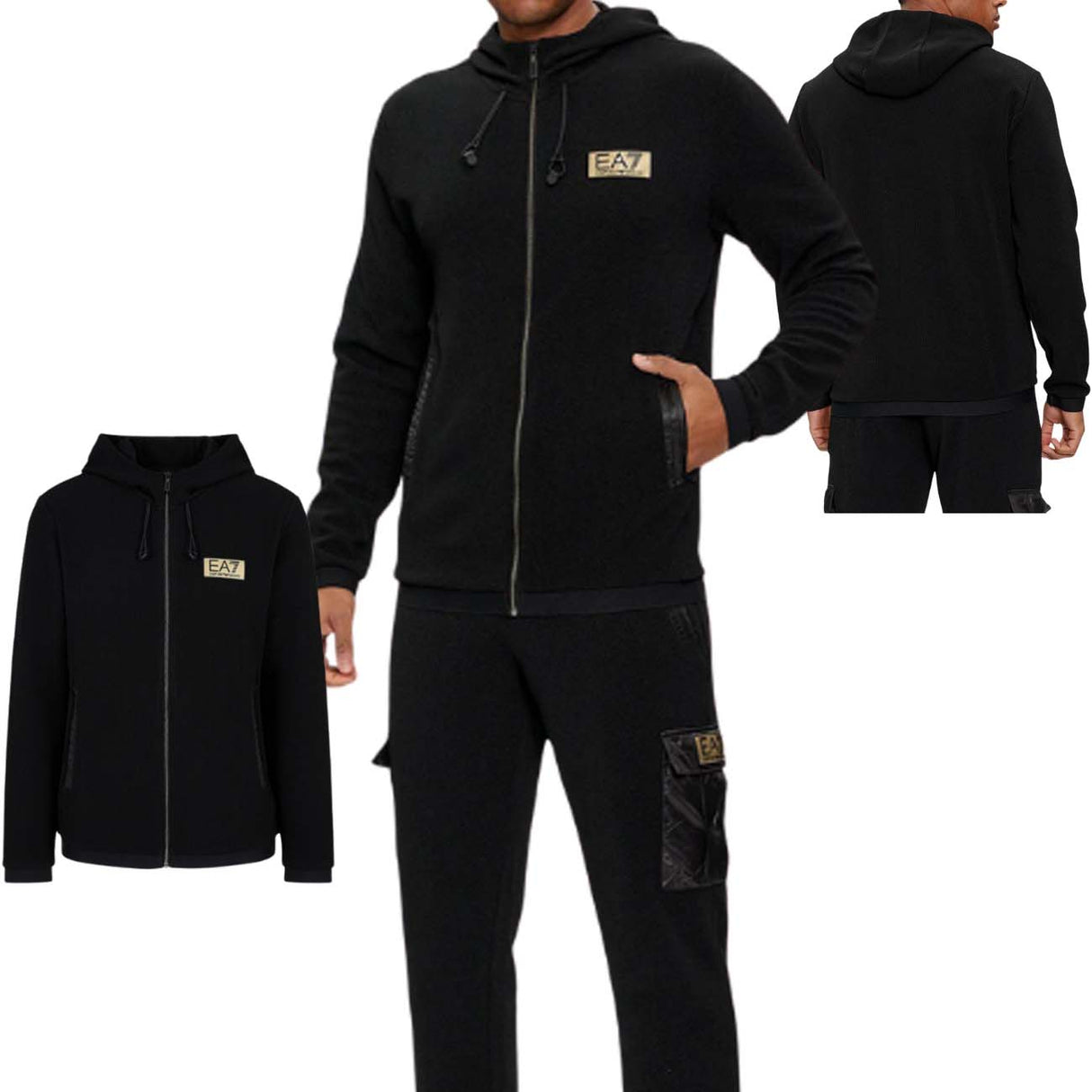 FELPA ARMANI EA7 E24 3DPM12 PJG1Z 1200 NERO TESSUTO TECNICO