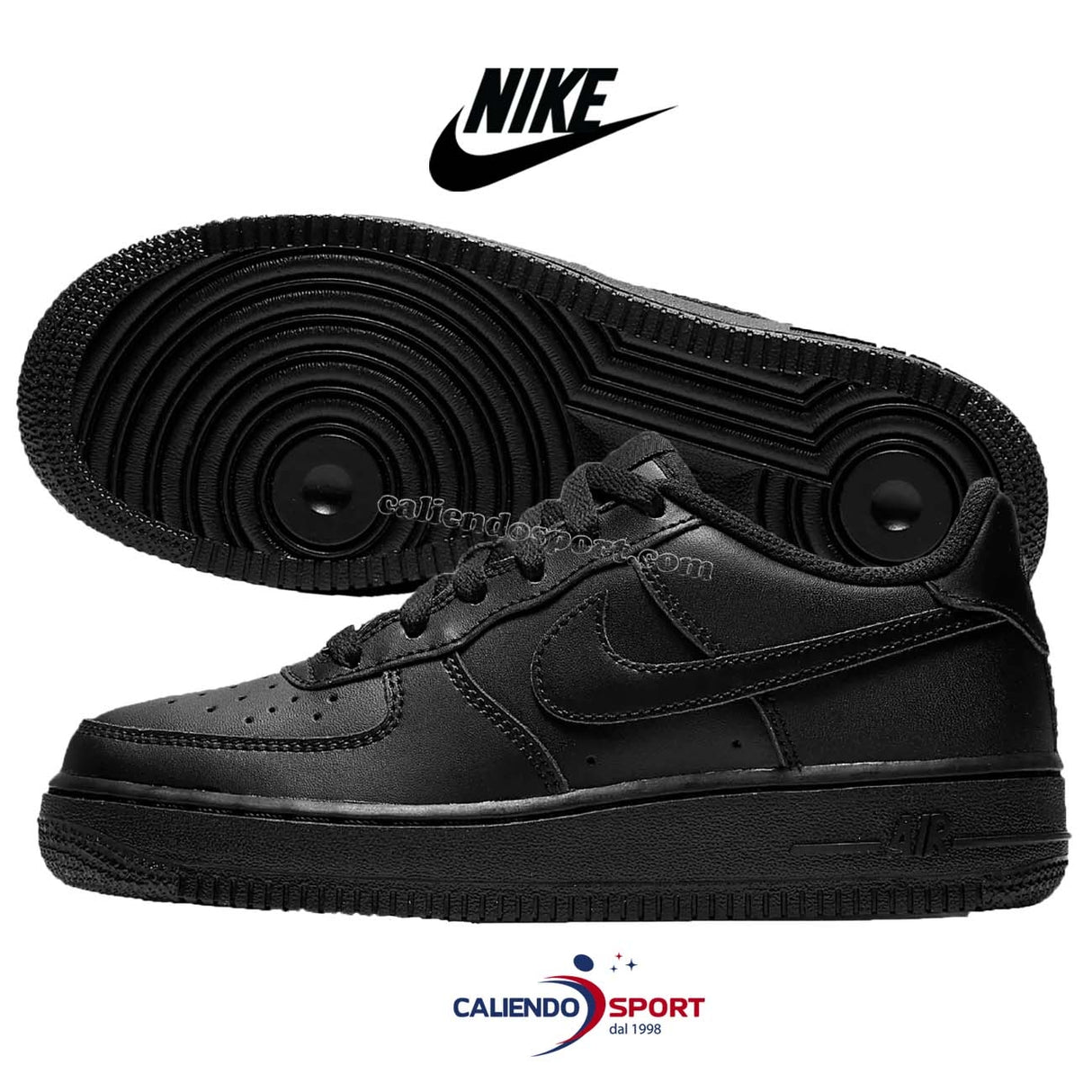 NIKE AIR FORCE 314192 009 GS BOYS BLACK SHOES