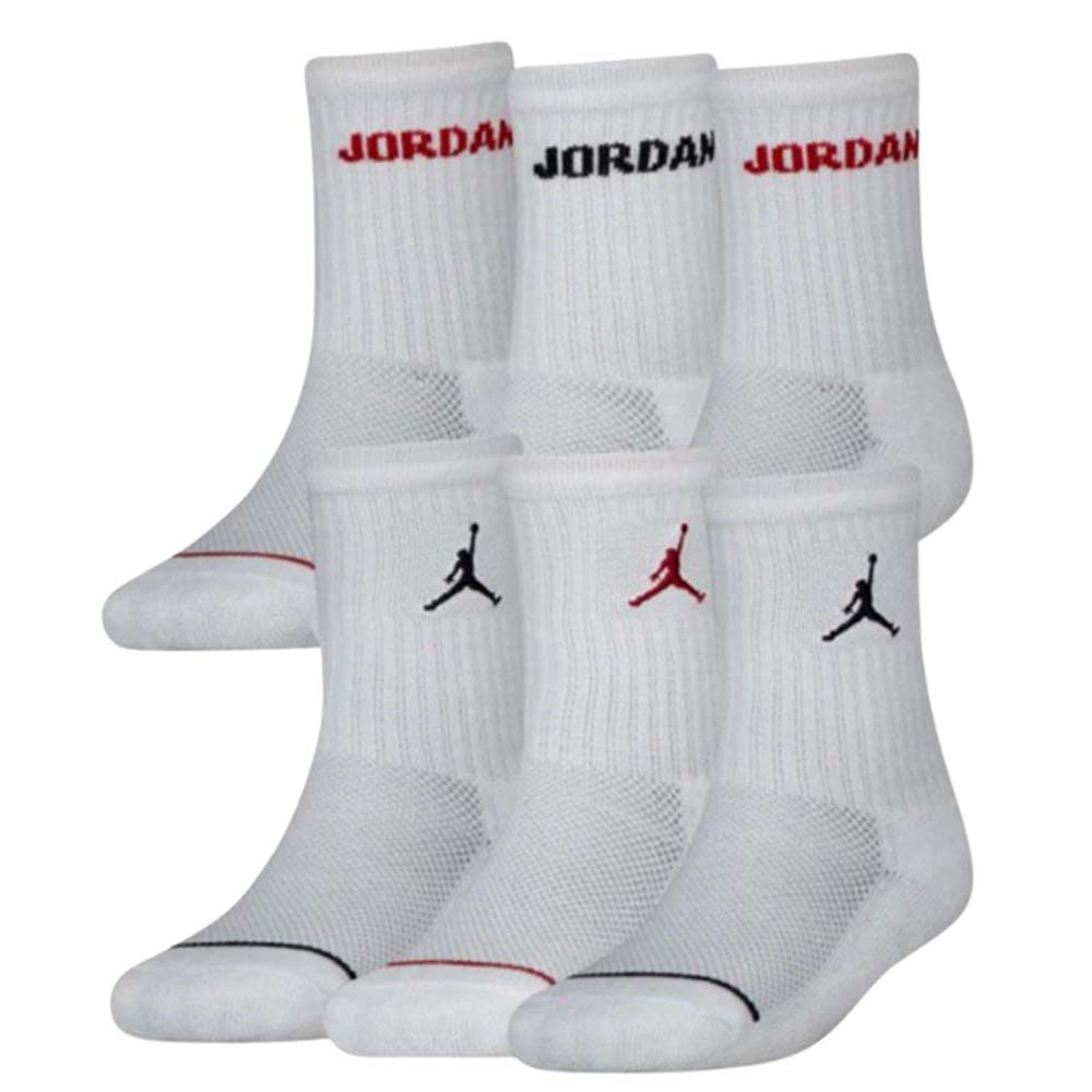 JORDAN NIKE SOCKS BJ0343 BOYS 6 PAIRS BLACK WHITE