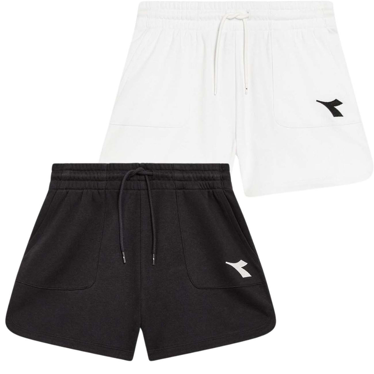 PANTALONCINO DONNA DIADORA 181727 SPORT COTONE BIANCO NERO