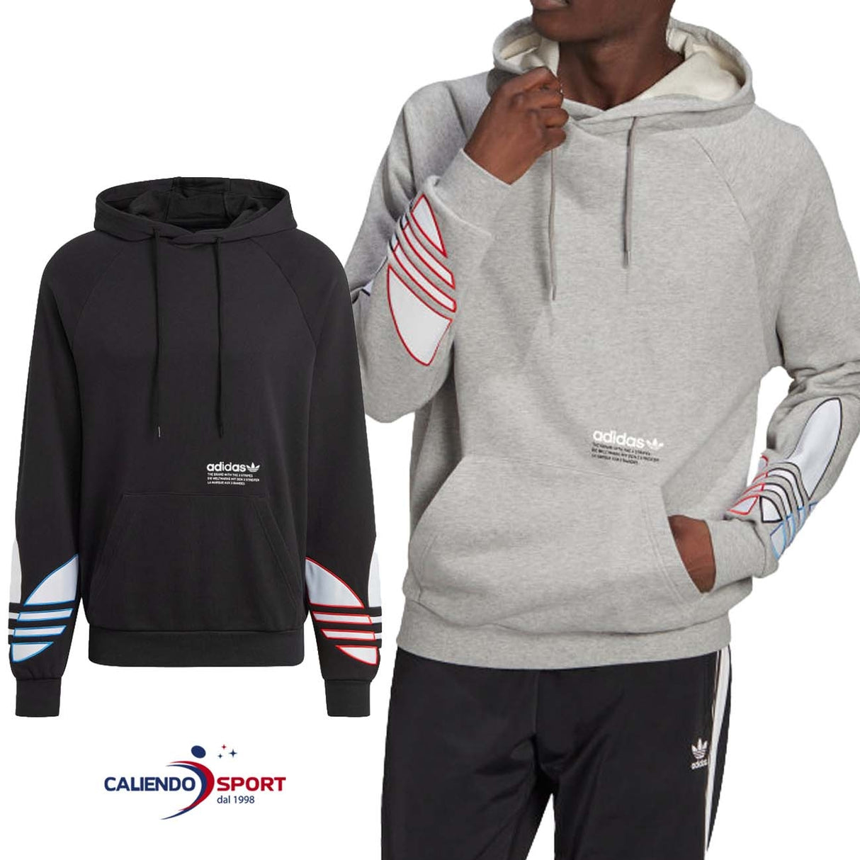ADIDAS SWEATSHIRT GN3570 GN3571 HOODIE ADICOLOR TRICOLOR TREFOIL
