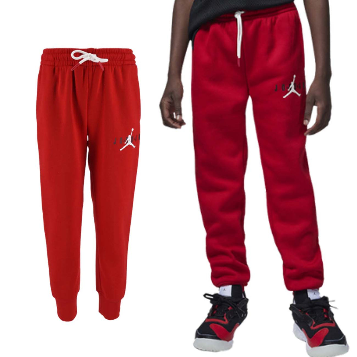 PANTALON JORDAN POUR GARÇONS 95B912 R78 POLAIRE EN COTON ROUGE