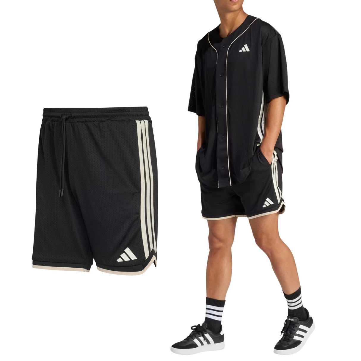 PANTALONCINO ADIDAS JZ6858 STADIUM MESH NERO