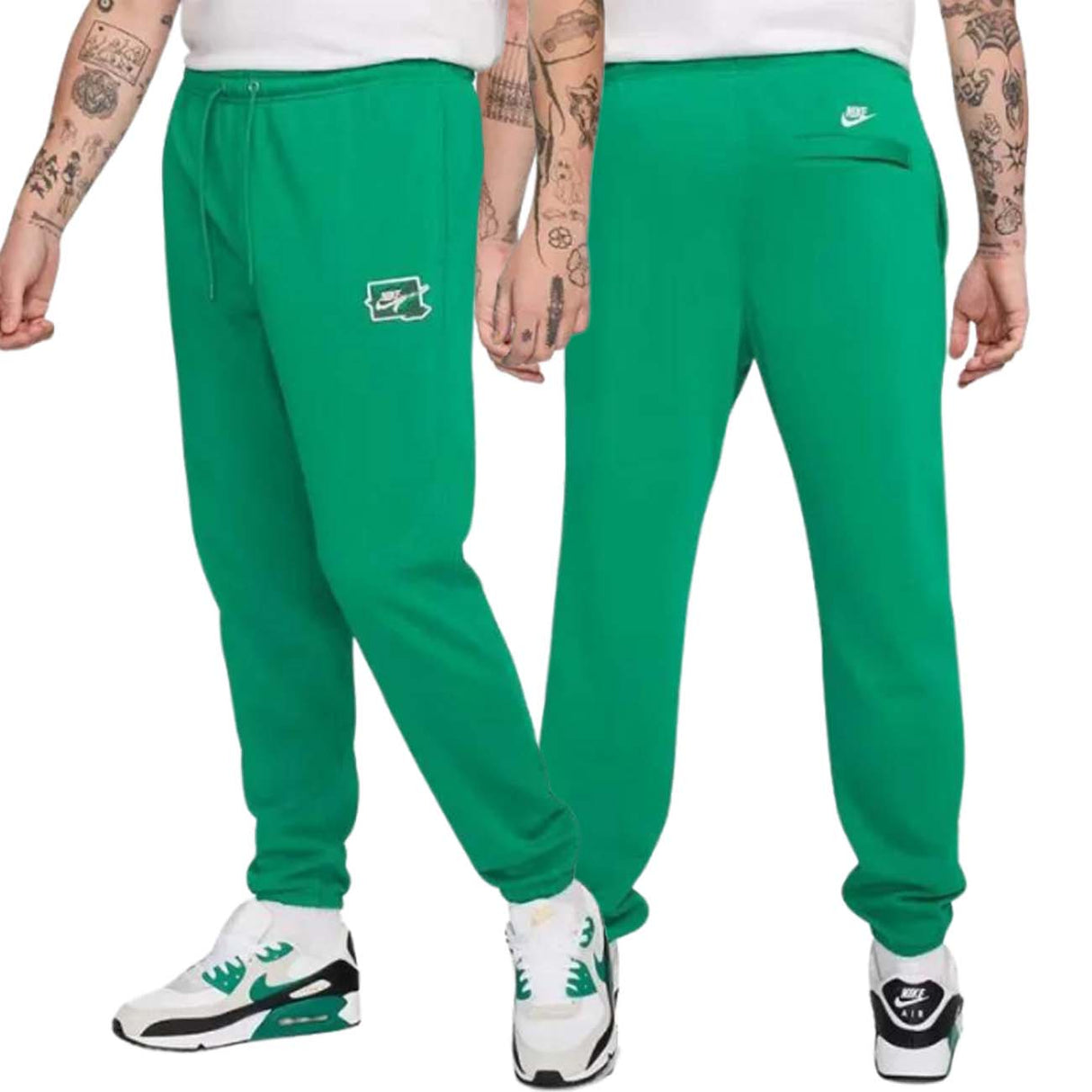 PANTALONE NIKE FZ0766 365 CUFF CLUB VERDE COTONE GARZATO