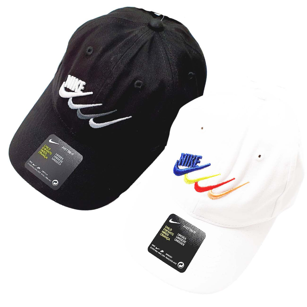 CASQUETTE NIKE GARÇON 8A2978 COTON NOIR BLANC UNISEXE