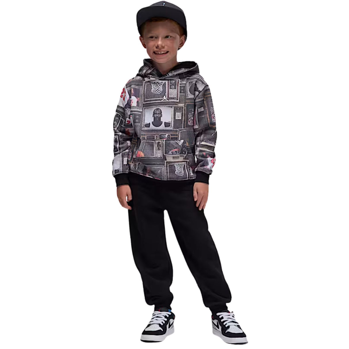 TUTA RAGAZZI JORDAN 85F239 023 STAMPATA COTONE GARZATO