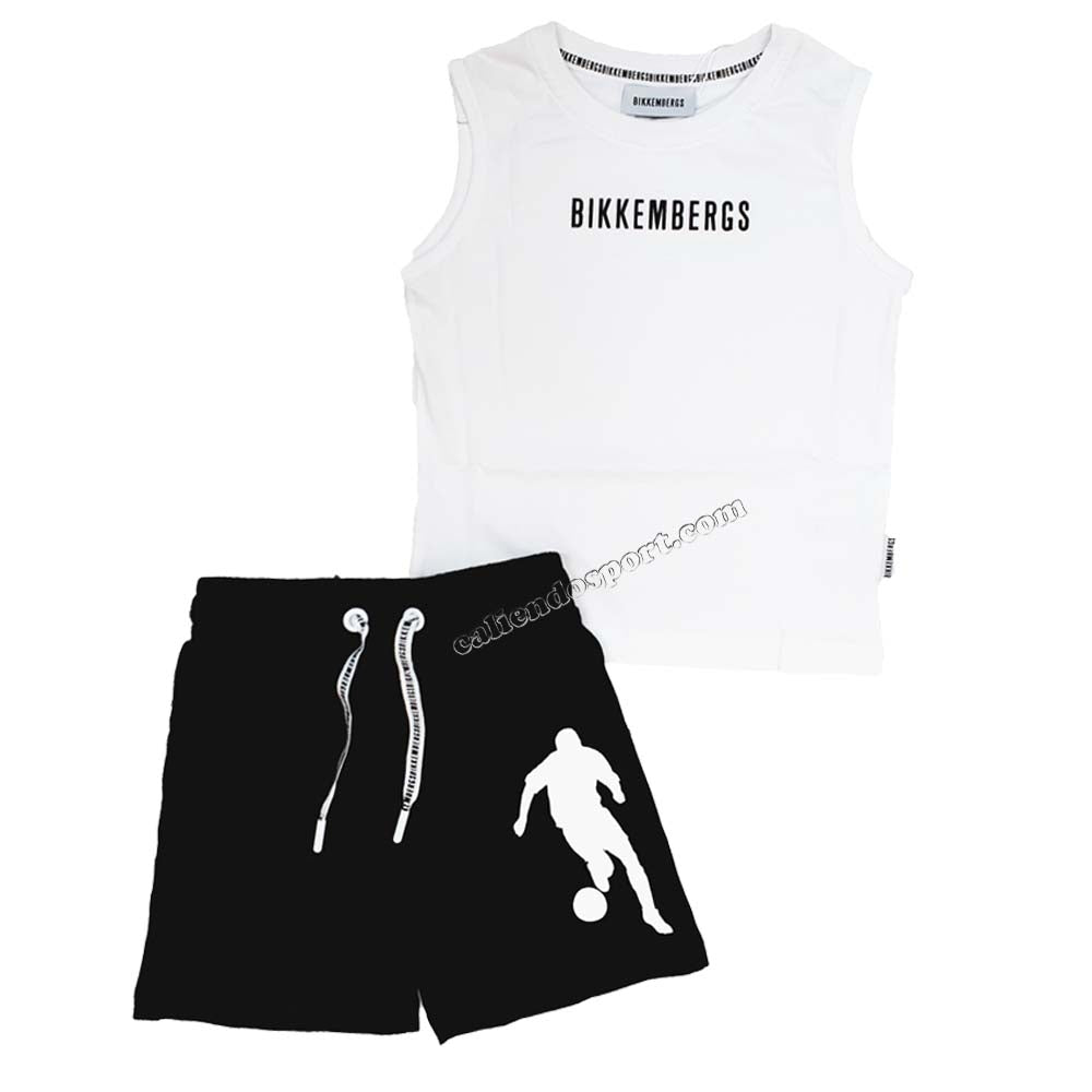 COMPLETO BAMBINI BIKKEMBERGS BK0285 COTONE SMANICATO+PANTALONCINO