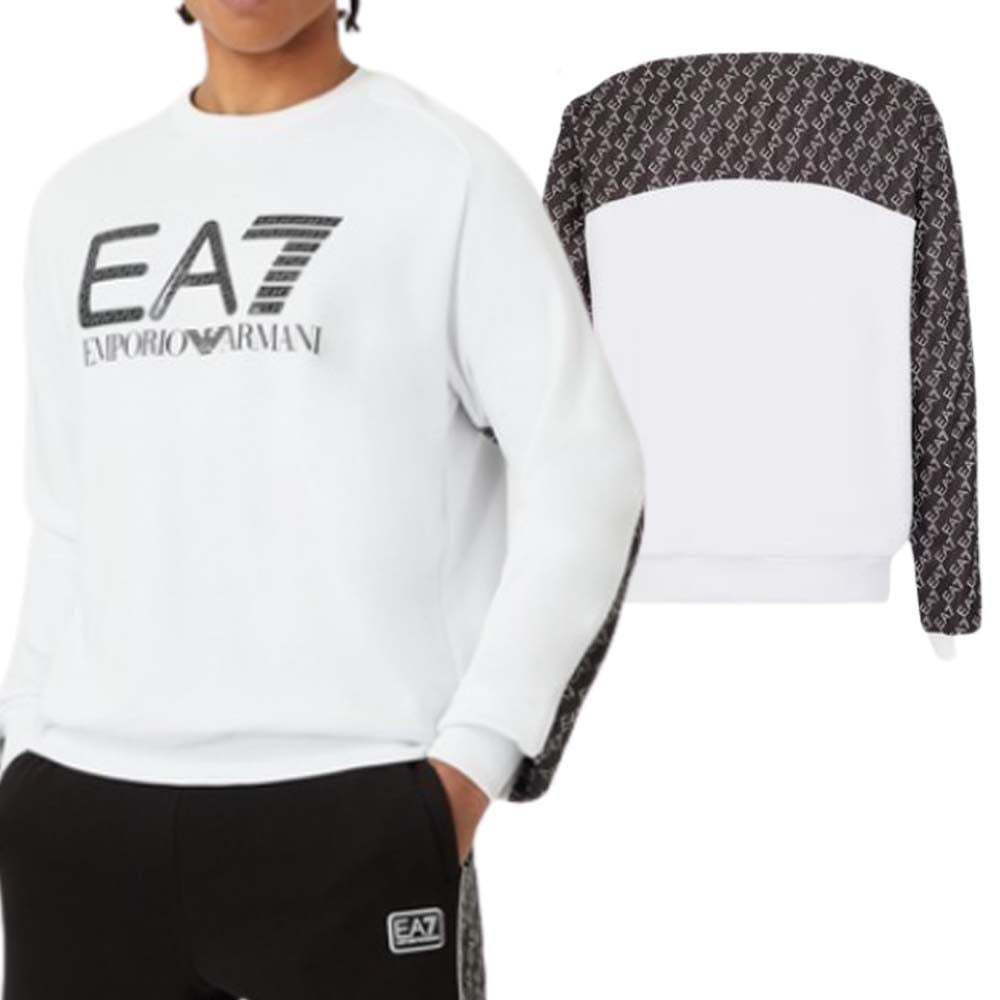 SWEAT-SHIRT EN COTON BROSSÉ ARMANI EA7 3LPM54PJEQZ