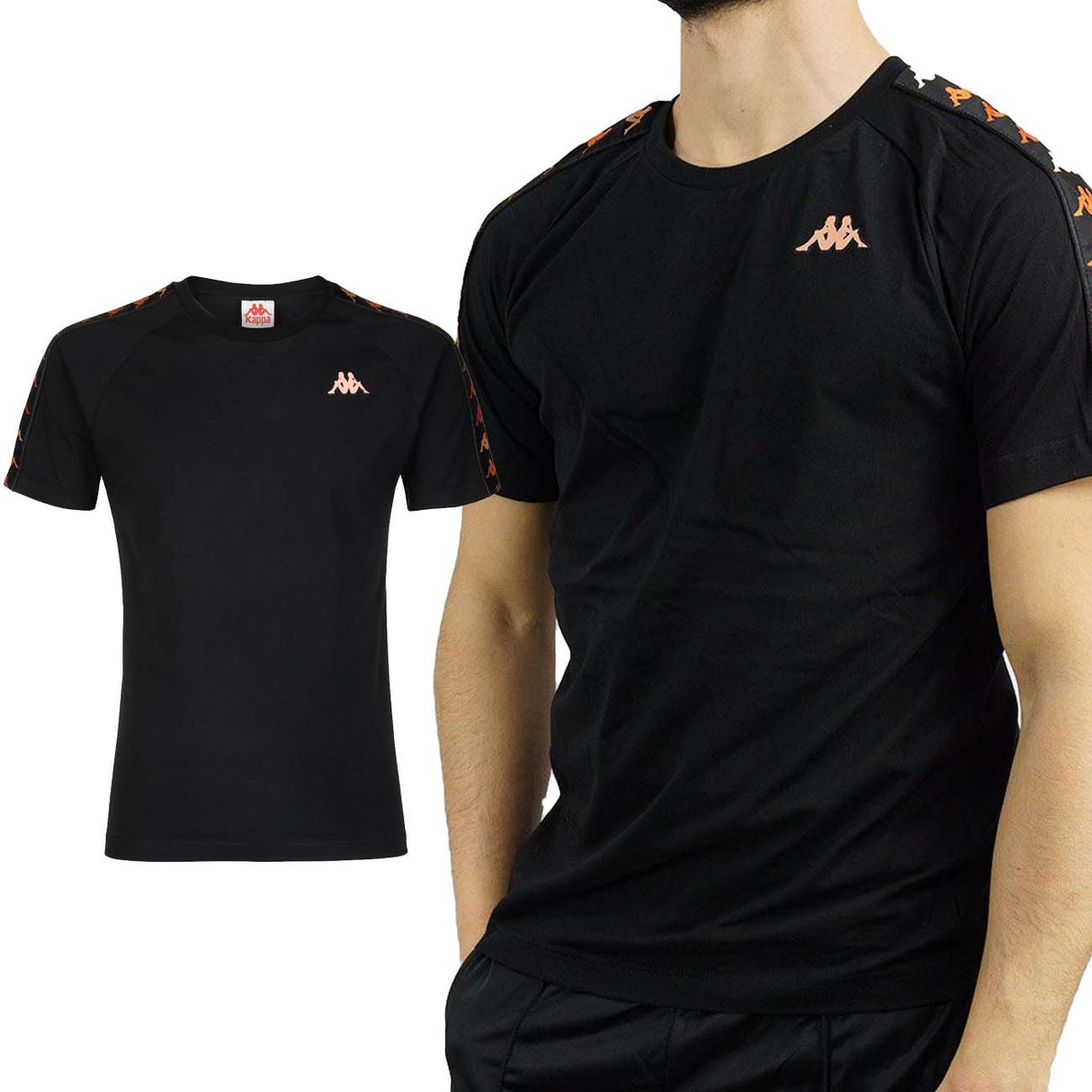 KAPPA T-SHIRT 37144YW AUTHENTIC GAF BLACK