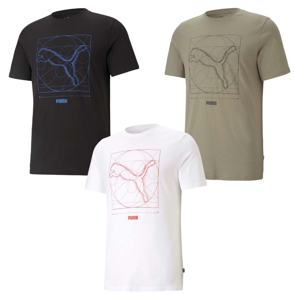 T-SHIRT PUMA 587775 RENAISSANCE CAT TEE NOIR VERT BLANC