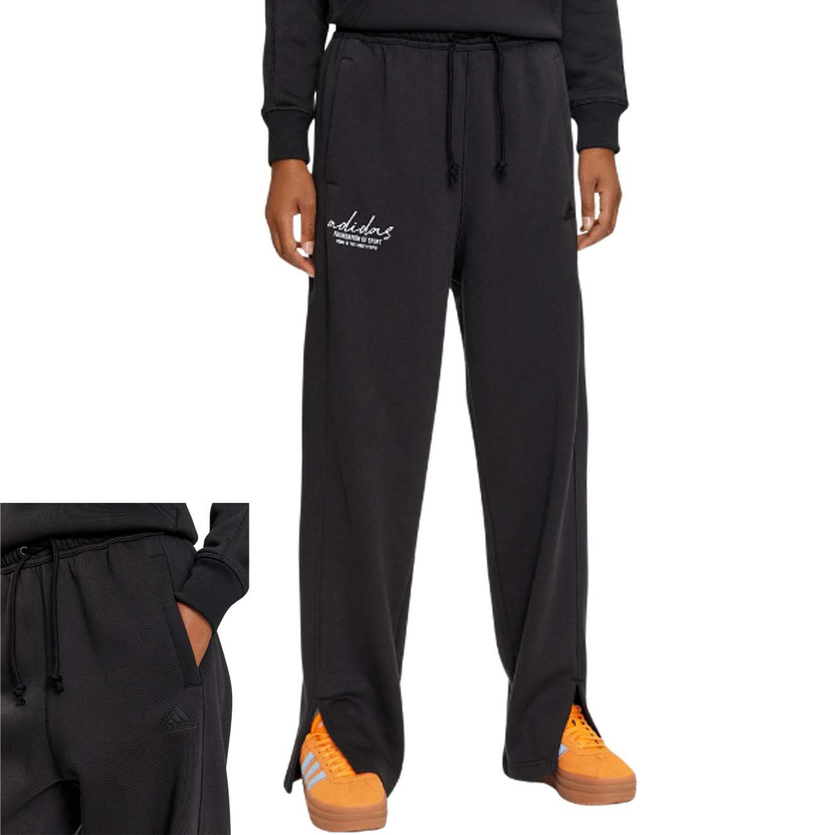 PANTALONE DONNA ADIDAS IY1470 GRAFHICNERO COTONE FELPATO