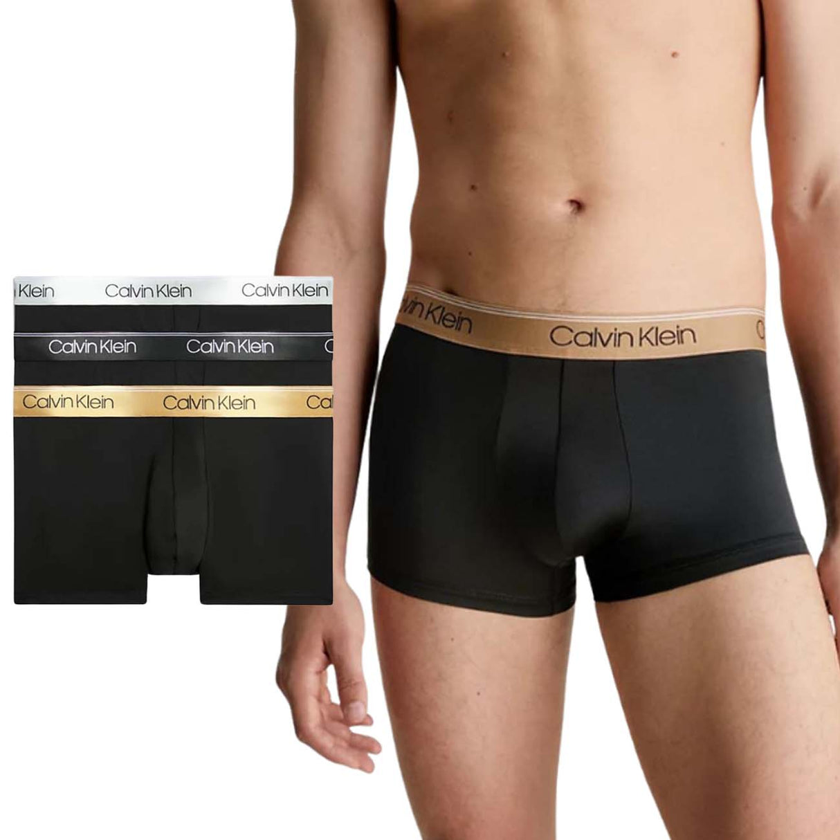 BOXER CALVIN KLAIN 000NB2569A GF0 TAILLE BASSE MICRO STRETCH 3 PAIRES
