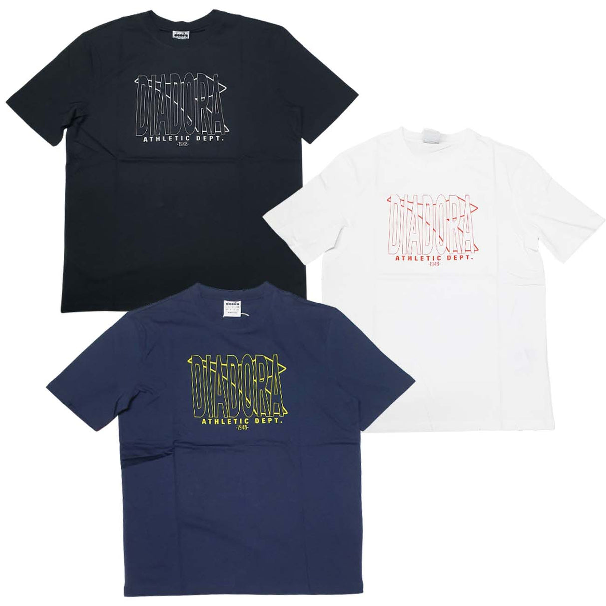 T-SHIRT DIADORA 180402 NERO BIANCO BLU COTONE