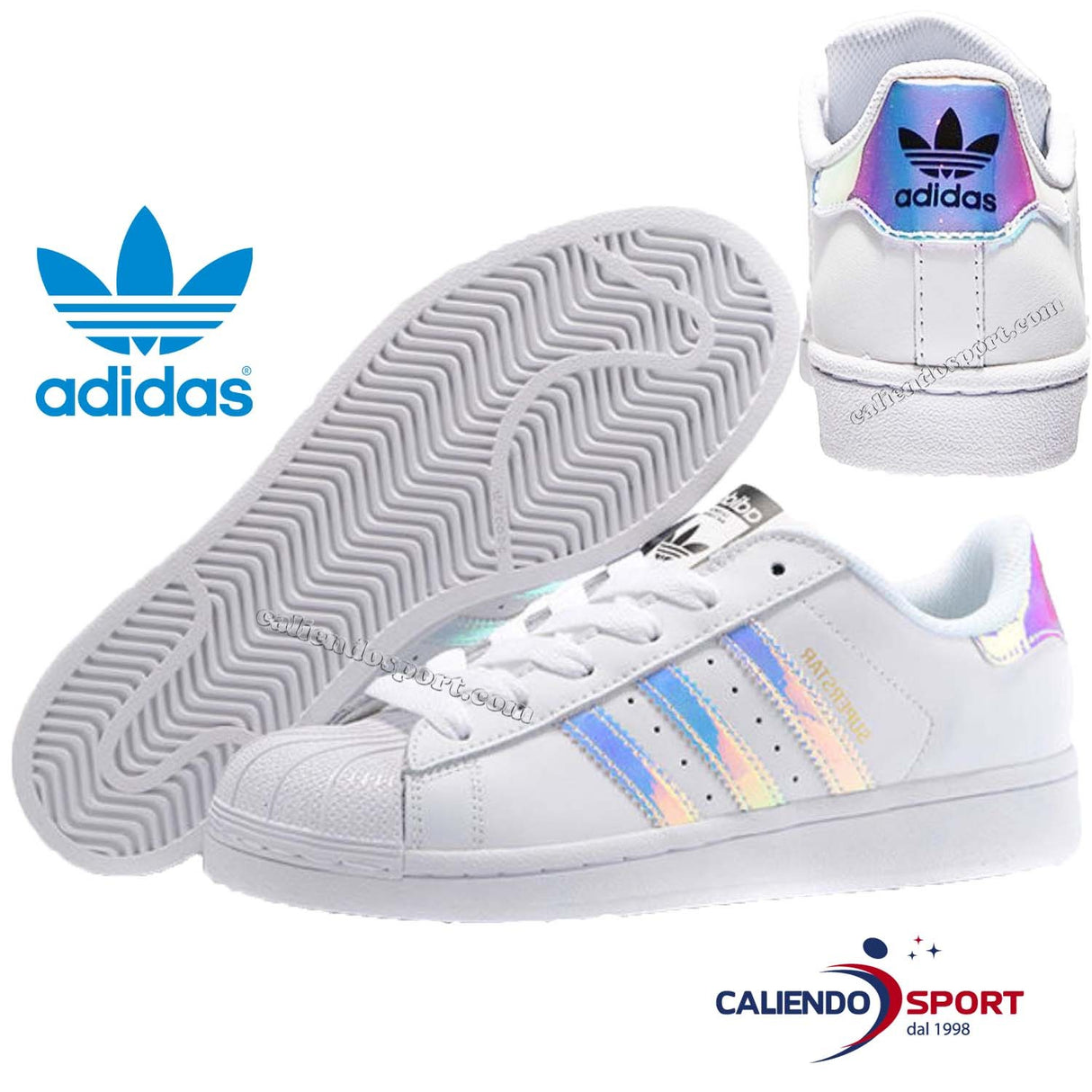 CHAUSSURES DE SPORT À LACETS DE BASKETS BLANCHES ADIDAS SUPERSTAR J AQ6278