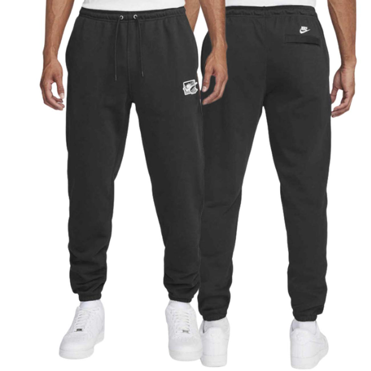 PANTALONE NIKE FZ0766 010 CUFF CLUB NERO COTONE GARZATO