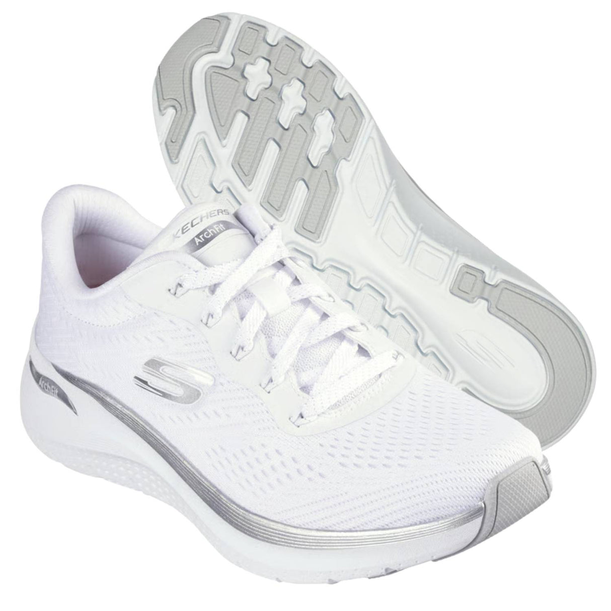 SCARPA DONNA SKECHERS 150067 WSL ARCH FIT GLOW BIANCO