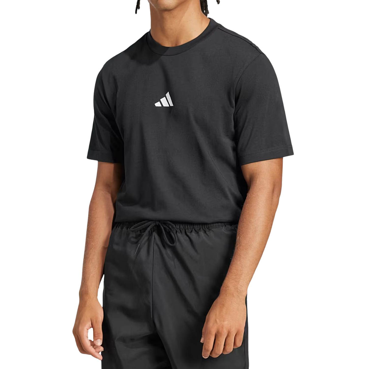 T-SHIRT ADIDAS JE9024 ESSENTIALS LOGO COTONE NERO