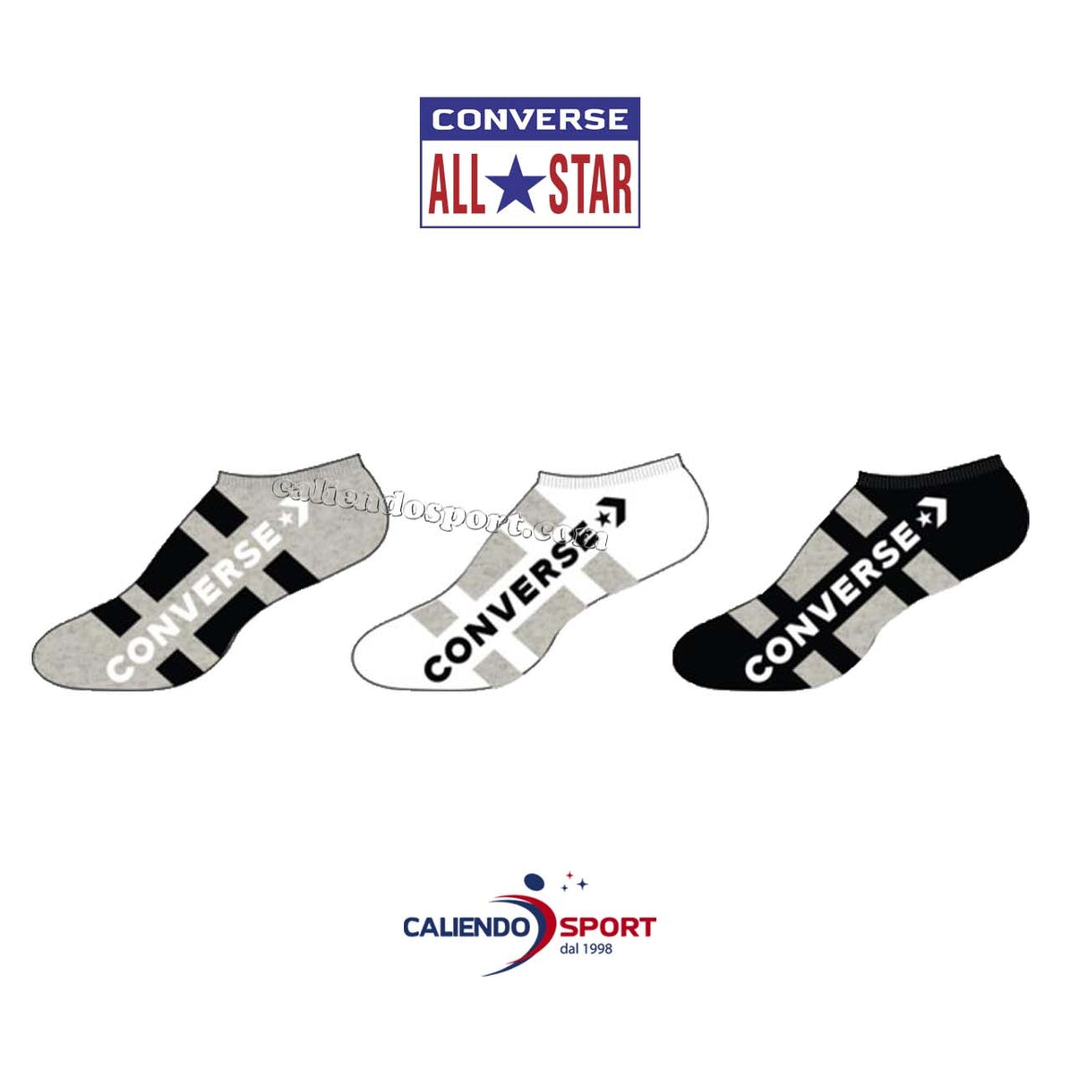 CALZINI CONVERSE E1015A 3 PAIA TAGLIO BASSO