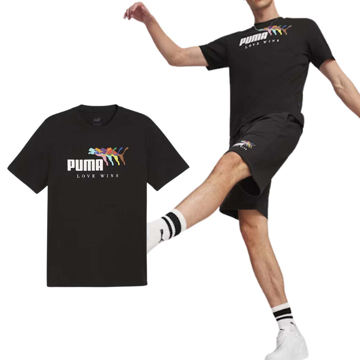 T-SHIRT PUMA 680000 01 ESS+LOVE WINS COTON NOIR