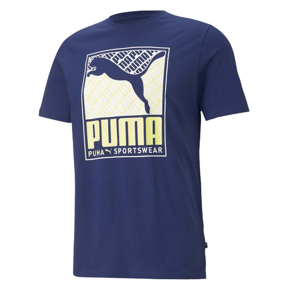 T-SHIRT PUMA 587766 CAT BOX TEE BLU ROSSO NERO