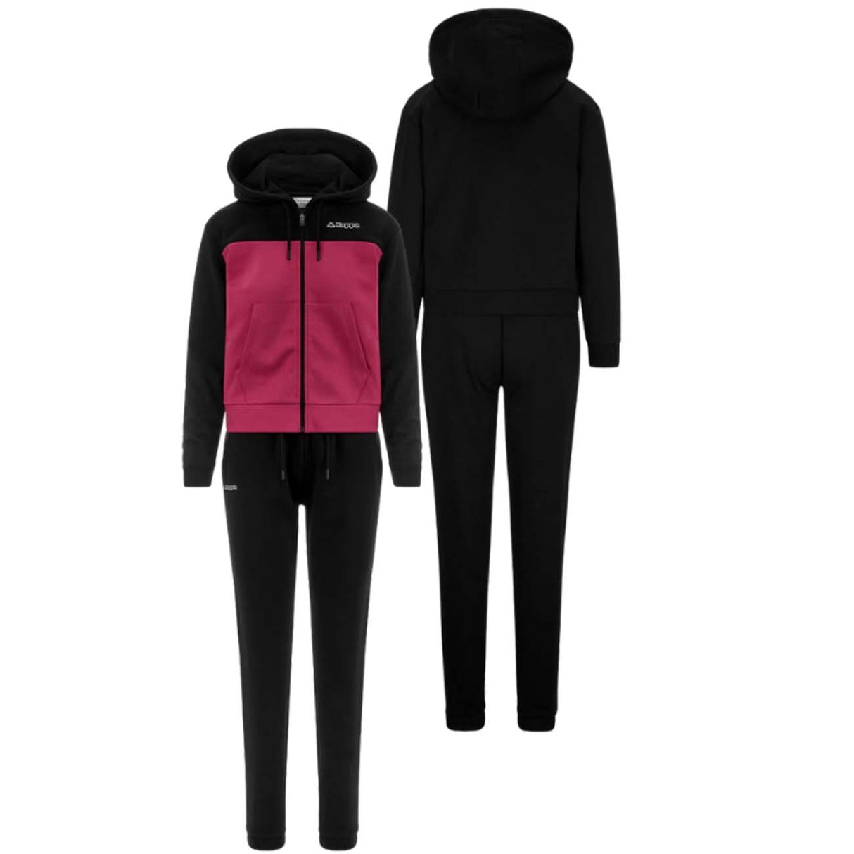 TUTA DONNA KAPPA 331R2PW A09 LOGO FESA NERO FELPATA