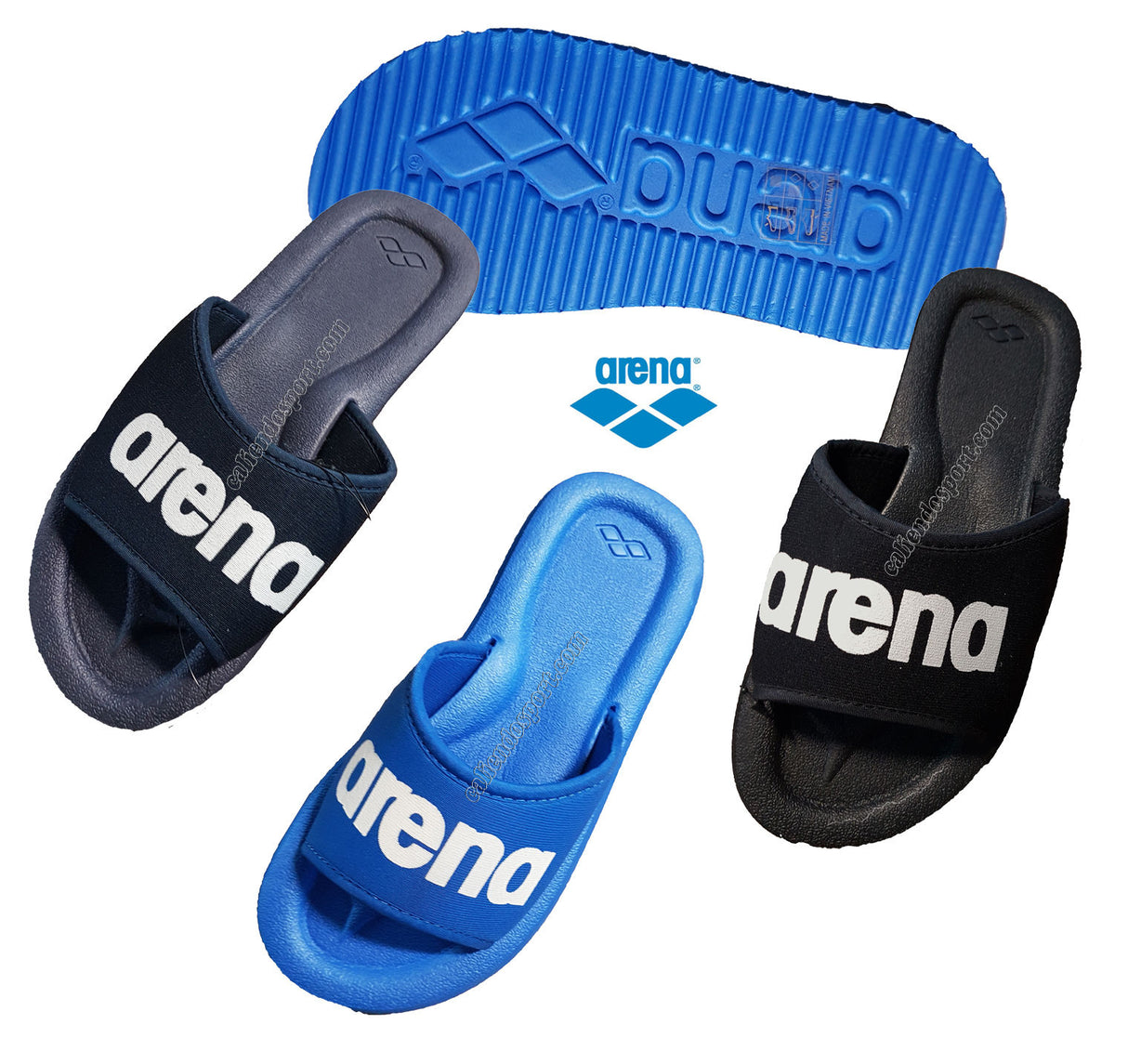 -ARENA MEN'S SLIPPERS GYM POOL SWIMMING SEA 8064370 BLACK BLUE LIGHT BLUE
