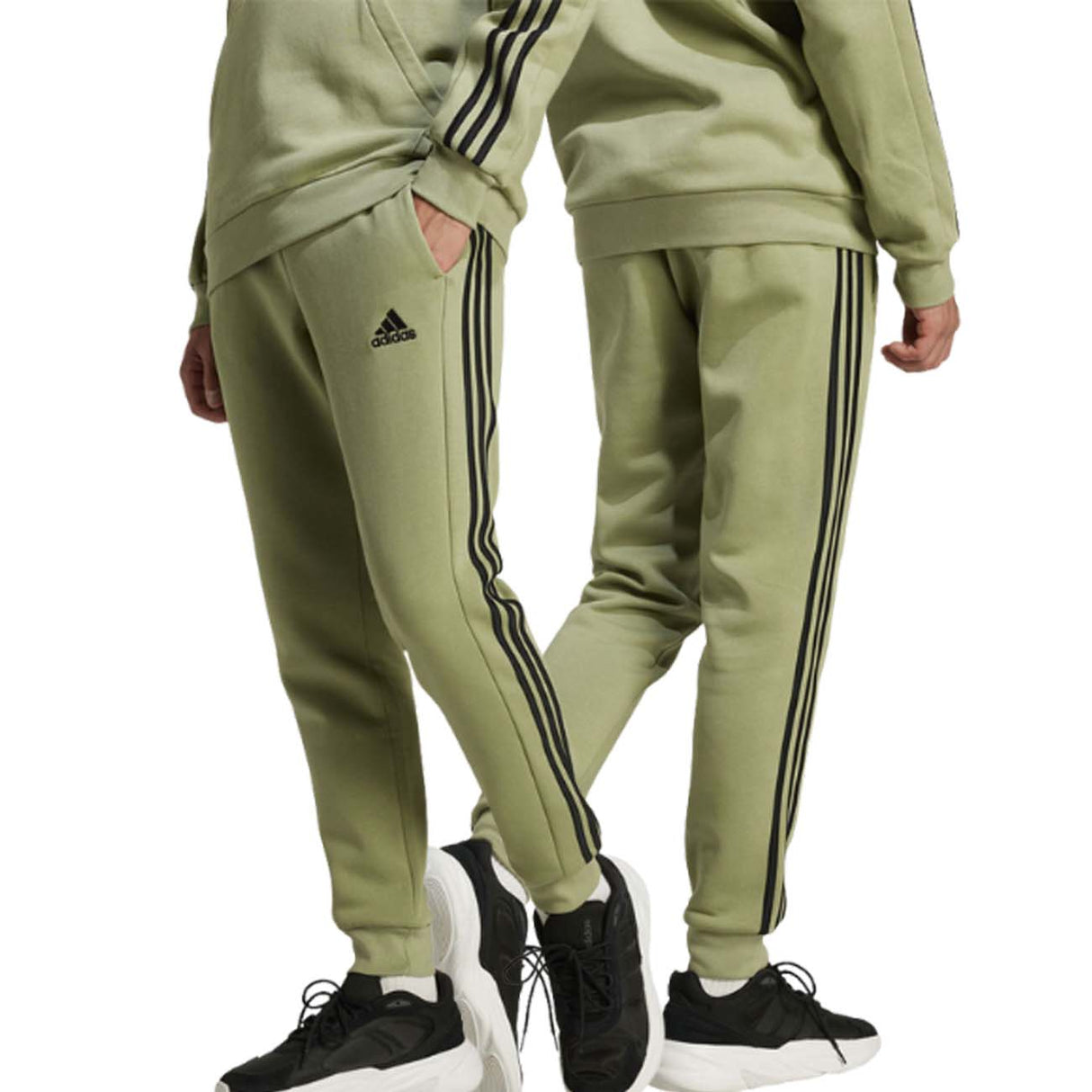 PANTALONE ADIDAS JE0343 ESSENTIALS COTONE FELPATO VERDE