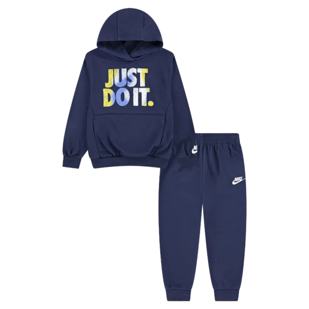 TUTA BAMBINI NIKE 86N387 U90 BLU COTONE GARZATO