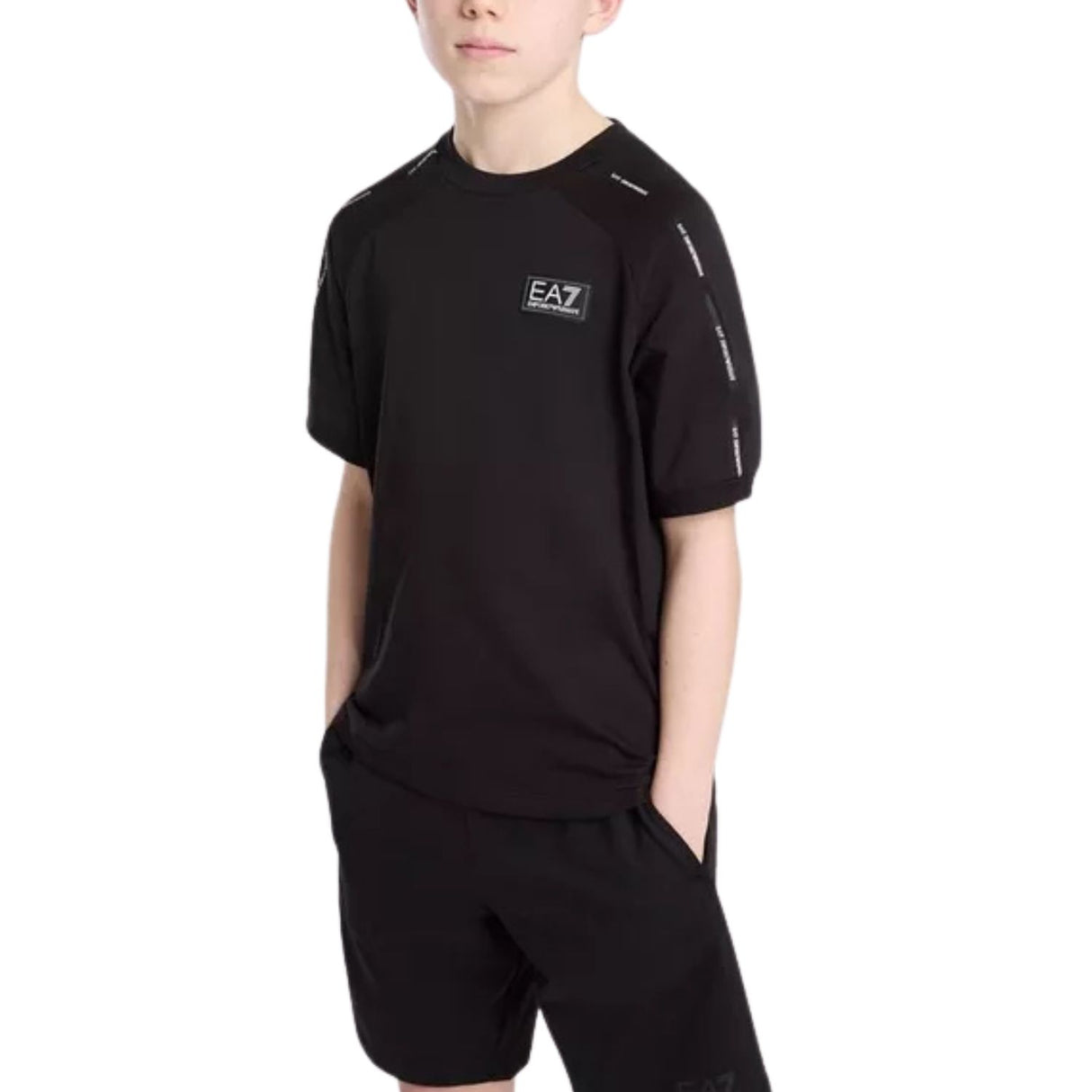 T-SHIRT RAGAZZI ARMANI EA7 E26 7B000251 AF10375 UC001 NERO