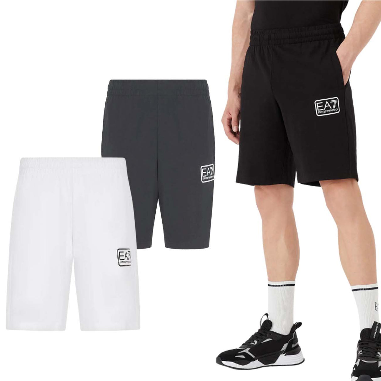 ARANI EA7 3LPS51PJCSZ IDENTITY COTTON SHORTS