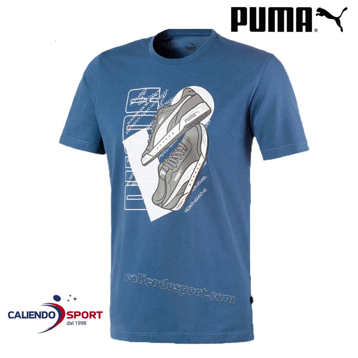 T-SHIRT PUMA 581911 43 BLU COTONE GIRO COLLO