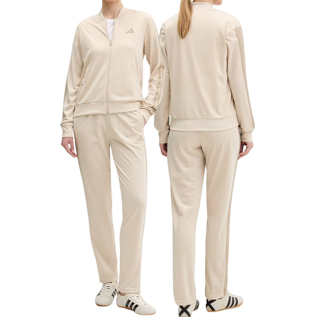 TUTA DONNA ADIDAS KB8162 ESSENTIALS 3 STRISCE ACETATO BEIGE