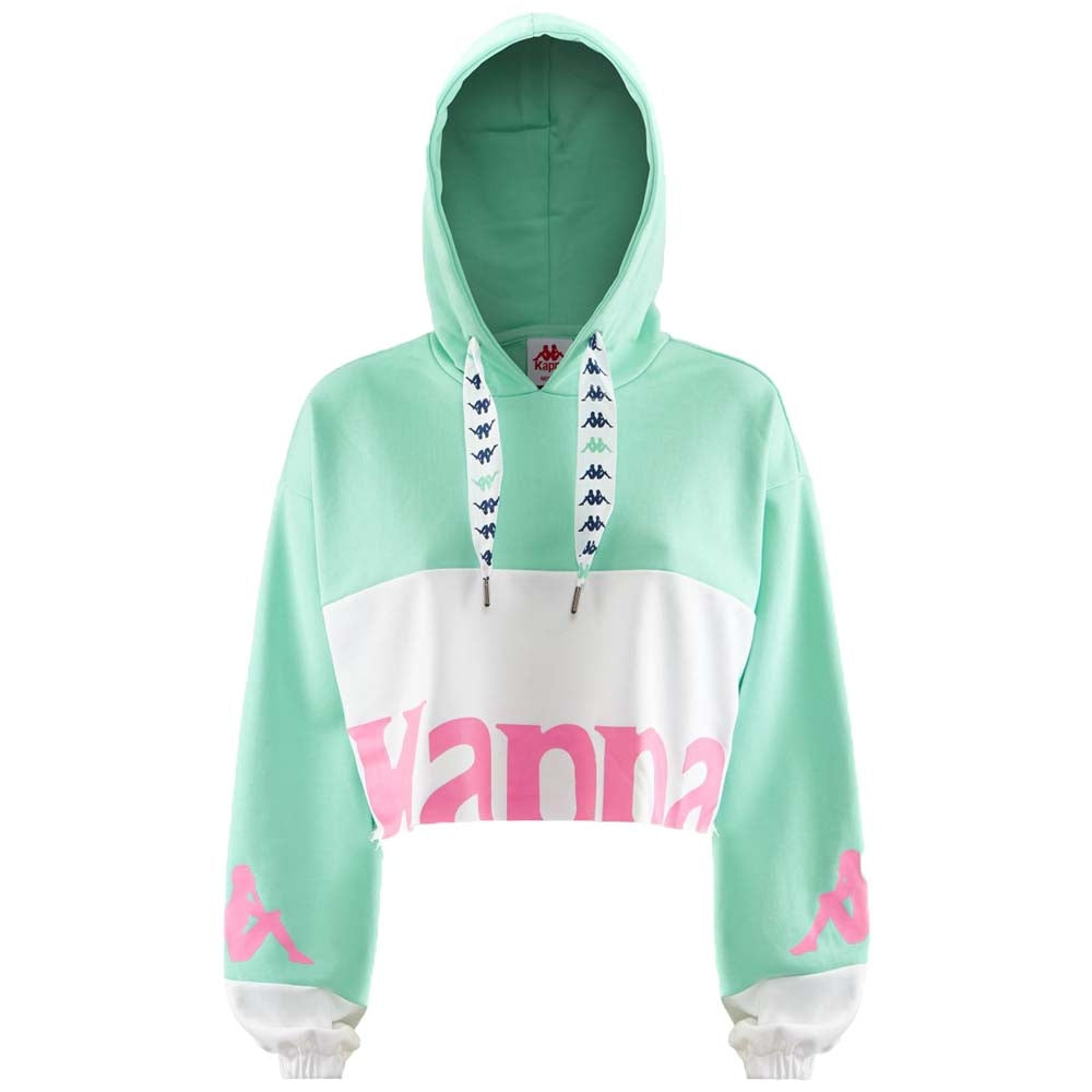 FELPA KAPPA 304S4P0 AUTHENTIC SAND CLAYDEE NERO VERDE