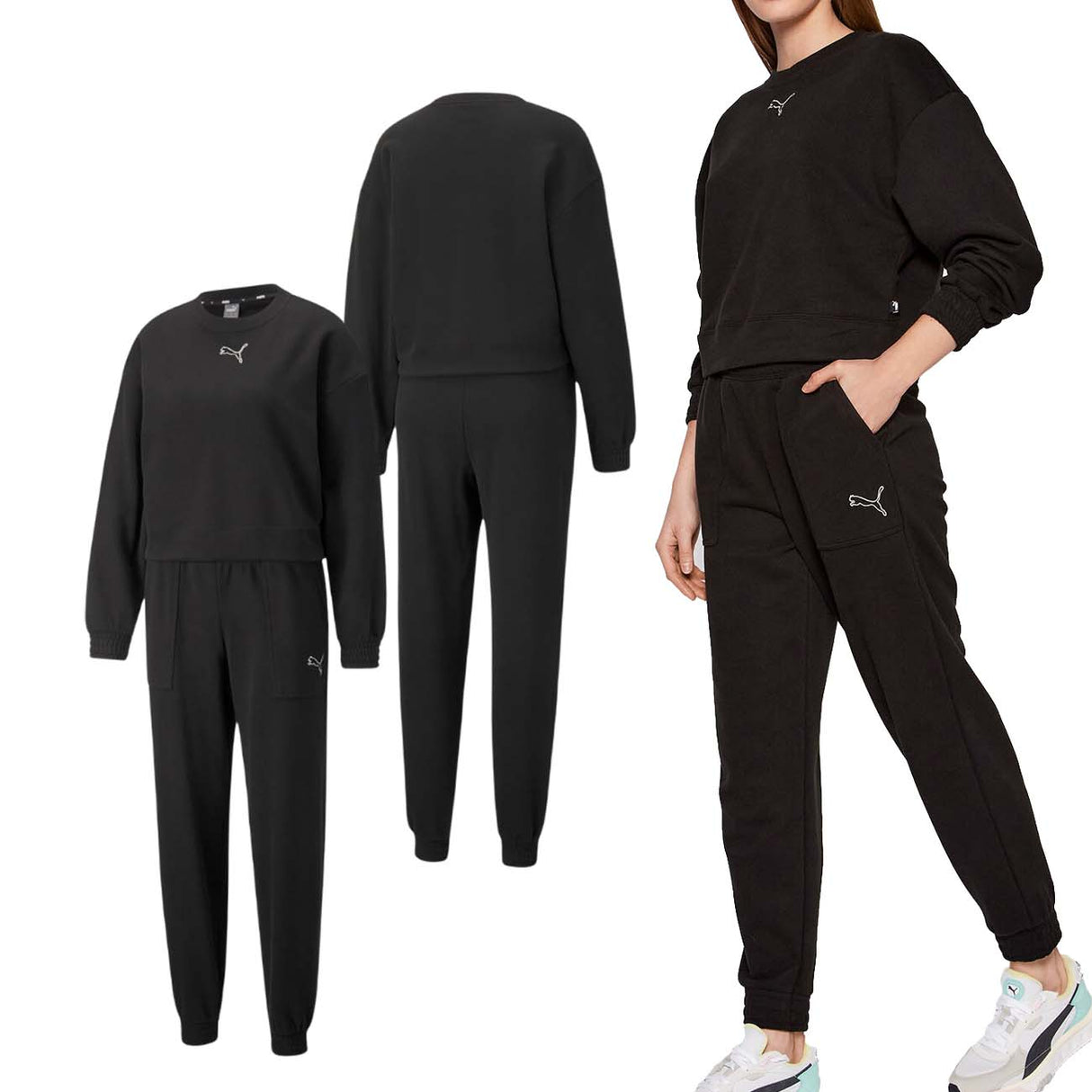 SURVÊTEMENT FEMME PUMA 847458 LOUNGEWEAR EN COTON BROSSÉ