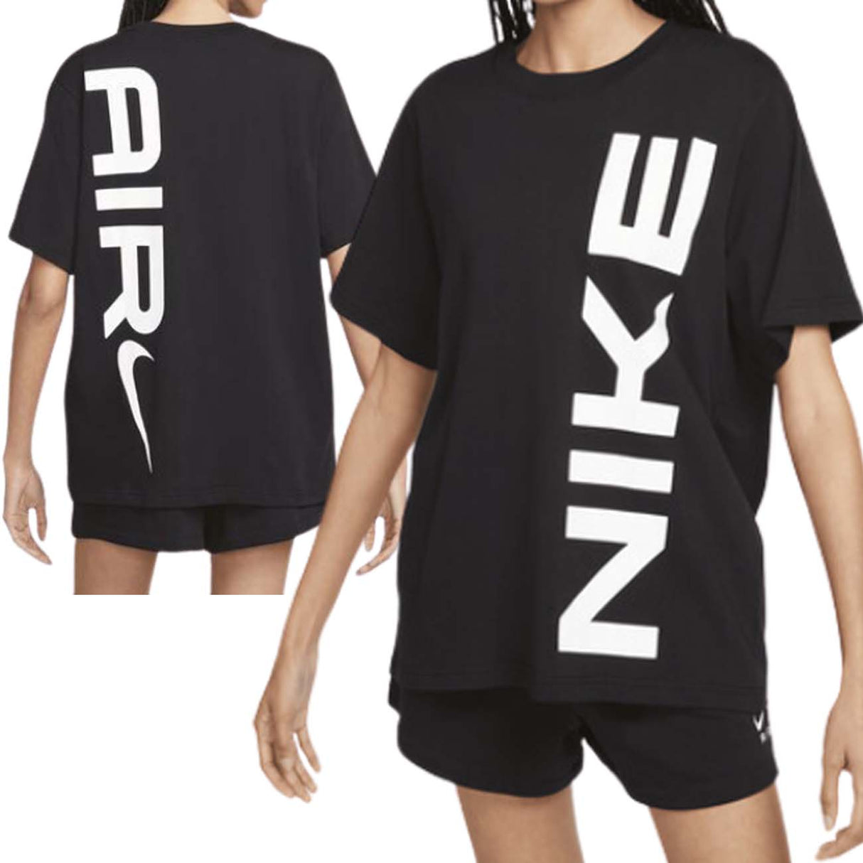 NIKE WOMEN'S T-SHIRT FD2563 010 OVER SIZE COTTON
