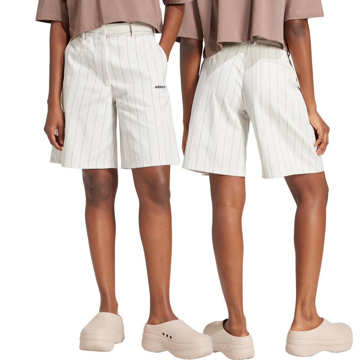 PANTALONCINO DONNA ADIDAS JC7684 BIANCO GESSATI COTONE